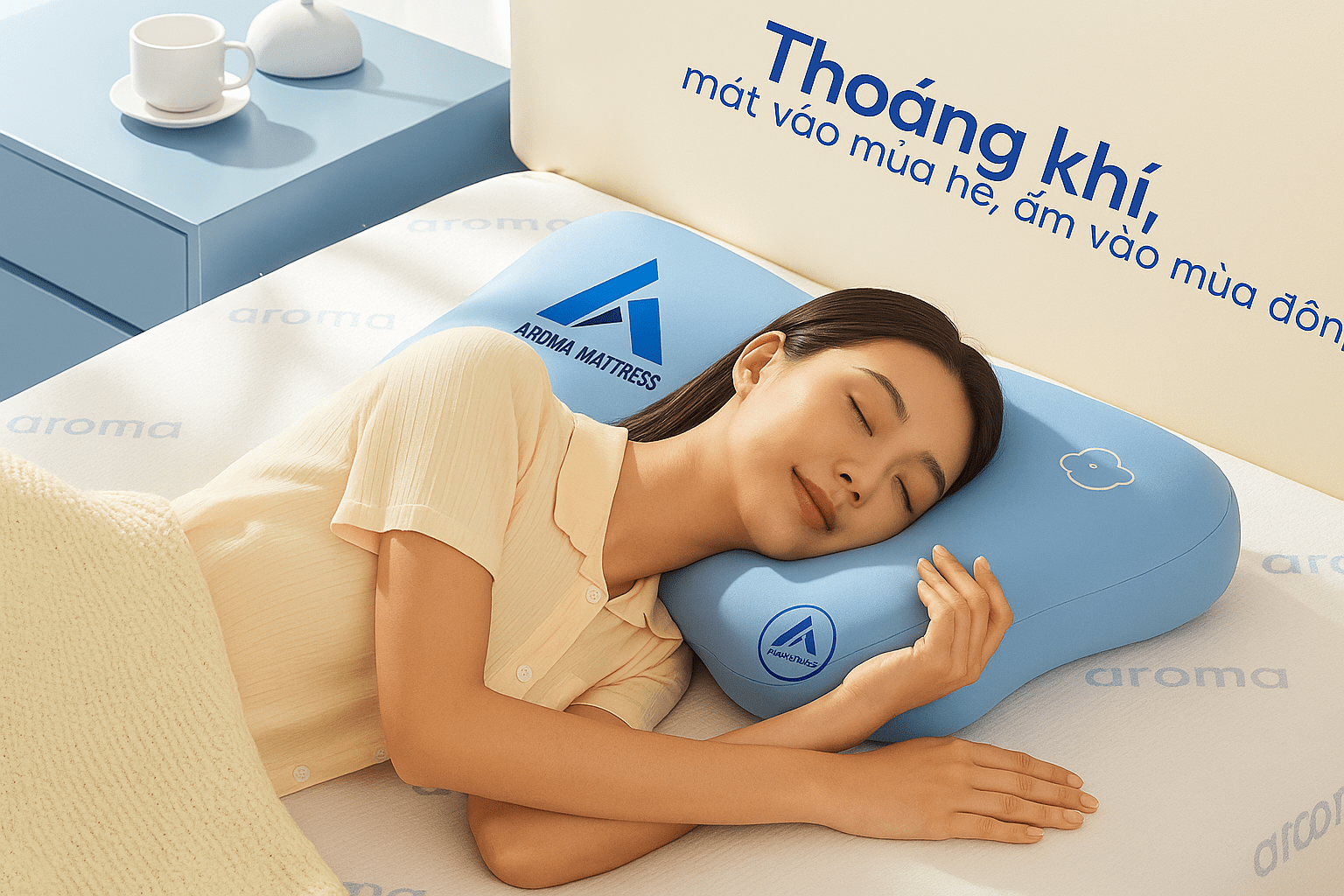 cách nằm nệm không bị nóng lưng 