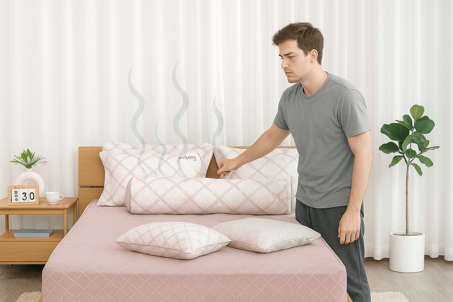 Cách khử mùi hôi chăn ga gối nệm 